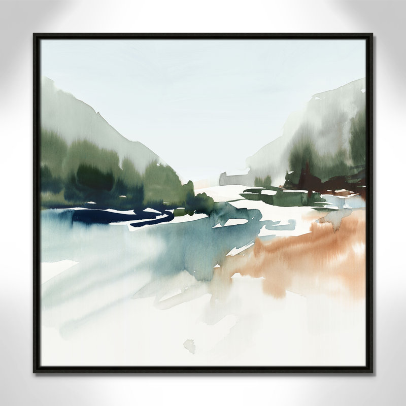 Harmonious Lake - Square Version Print par Isabelle Z, H 31,5 po x l 31,5 po, Espresso