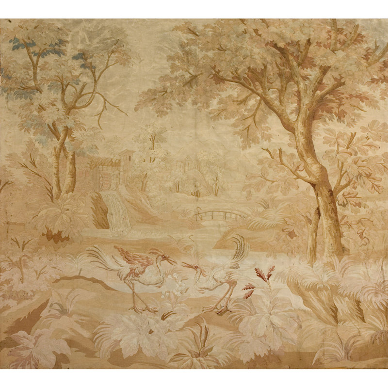 Antique Tapestry French Ivory 1890s Rug
