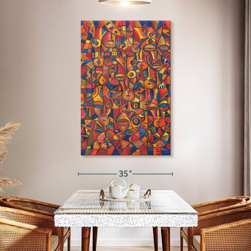 Leisha African Faces, 51" H x 34" W