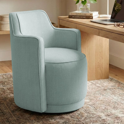 Upholstered Fabric Fully Assembled Swivel Office Armchair