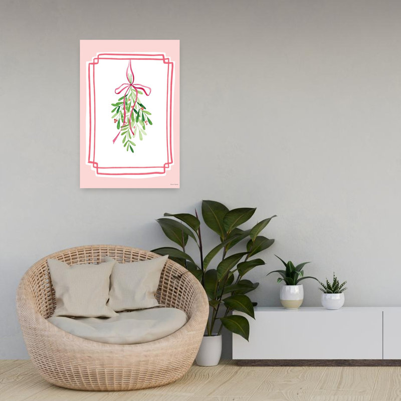 «Whimsy Mistletoe», art abstrait fantaisiste romantique, H 24 po x l 16 po