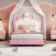 Lit princesse rembourré Calton avec tête de lit couronne-94301879-96606869