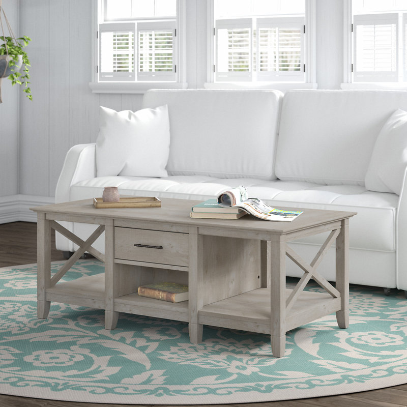 Table basse avec rangement Huckins, Gris délavé