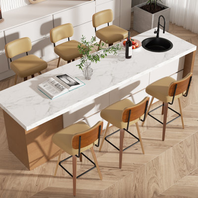 Swivel Upholstered Bar Height Stool