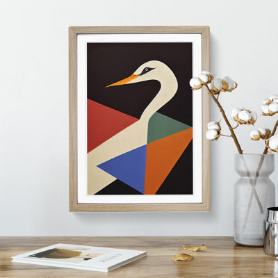 Swan In Abstract - Single Picture Frame Print