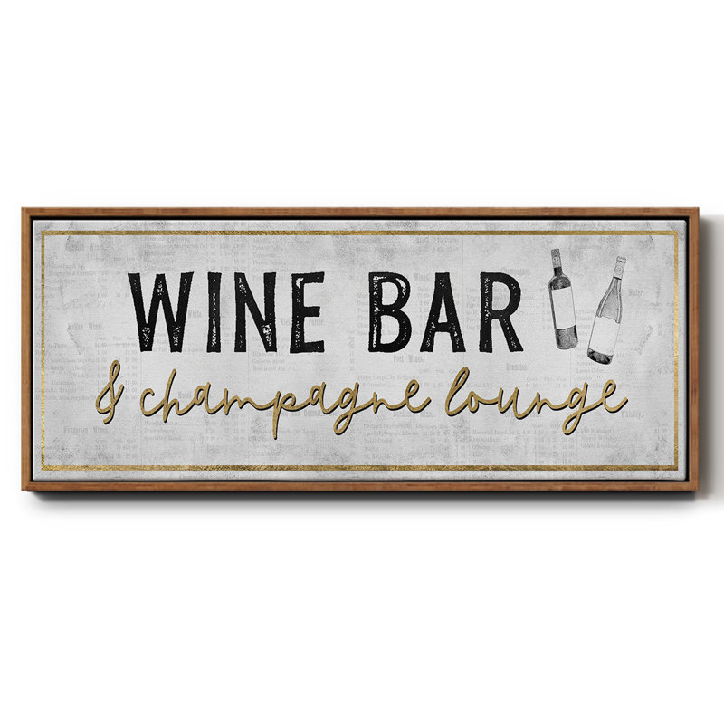 Champagne Lounge- Framed Canvas, 8" H x 20" W