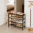4-Tier Industrial Shoe Rack With Wooden Top - Durable Metal Shoe Organizer And Storage Bench For Entryway, Closet, Bedroom Or Hallway - Space Saving Shoe Shelf