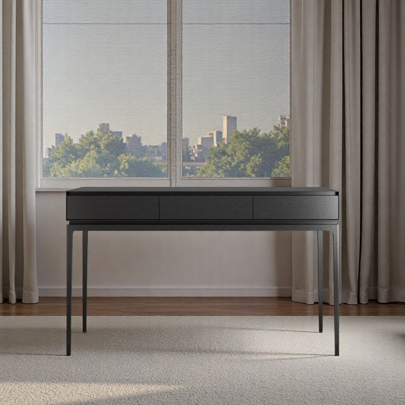 Simple computer desk study table for learning, 30.71" H x 55.12" W x 25.59" D, Black