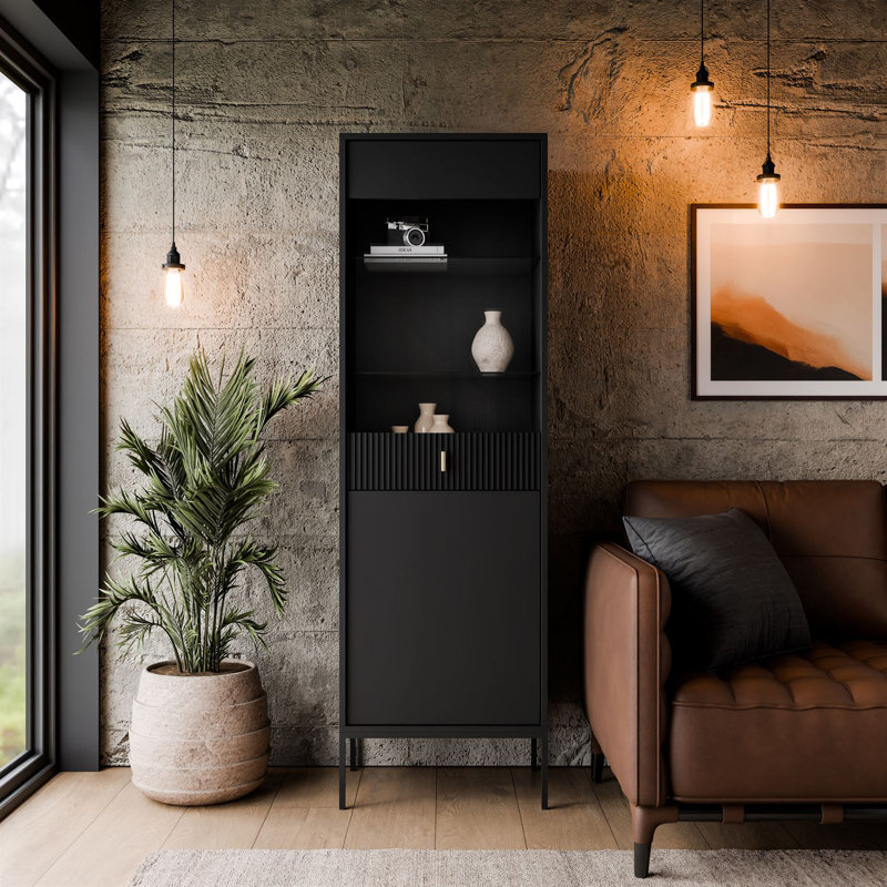 54cm Sideboard, Black/Black Matte