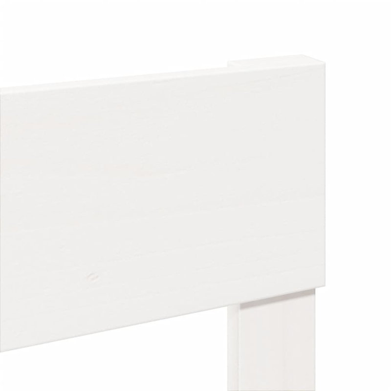 Solid Wood Bed, European Single (90 x 200cm), White
