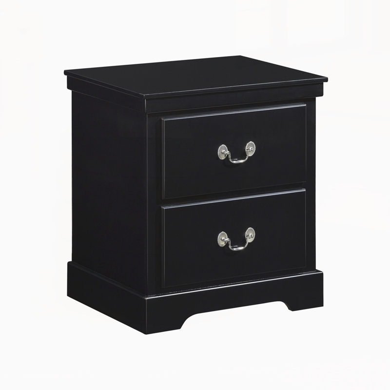 Table de chevet moderne avec tiroirs, Noir
