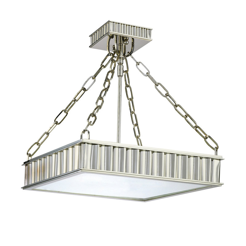Middlebury 3 - Light Unique / Statement Drum Flush Mount, Historic Nickel, 15.5"