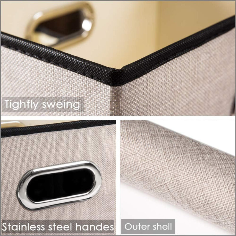 Brayden Studio Fabric Bin, Light Grey