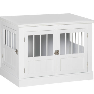 Table de caisse blanche pour chien Pour les petits chiens, il possède un plateau de table spacieux, trois portes, une pièce de liaison magnétique et un côté en acier. Chiens, avec pièce de serrage, cadre