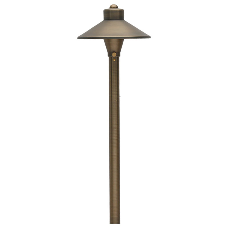 Brass Mushroom LED Pathway Light with Warm White Bulb