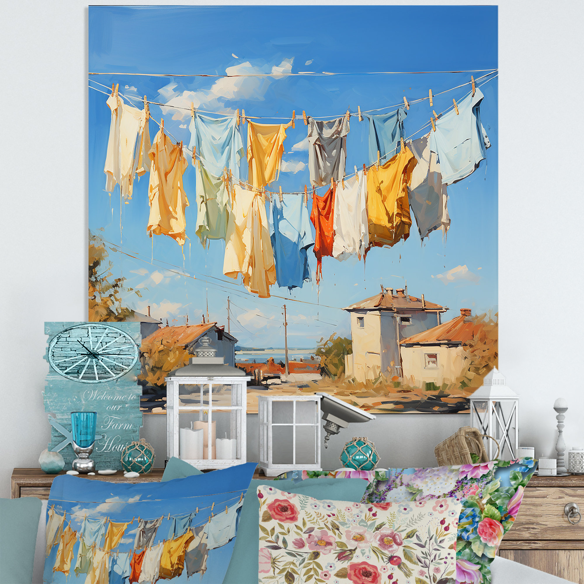 Latitude Run® Laundry Day Village 1 - Laundry Metal Wall Art - Wayfair ...