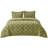 Bedsure King Size Comforter Set Olive Green, Boho Tufted Bed Set, Checkered Farmhouse Shabby Chic Bedding, 3 Pieces, 1 Plaid Geometric Comforter and 2 Pillow Shams-19842428-19842429
