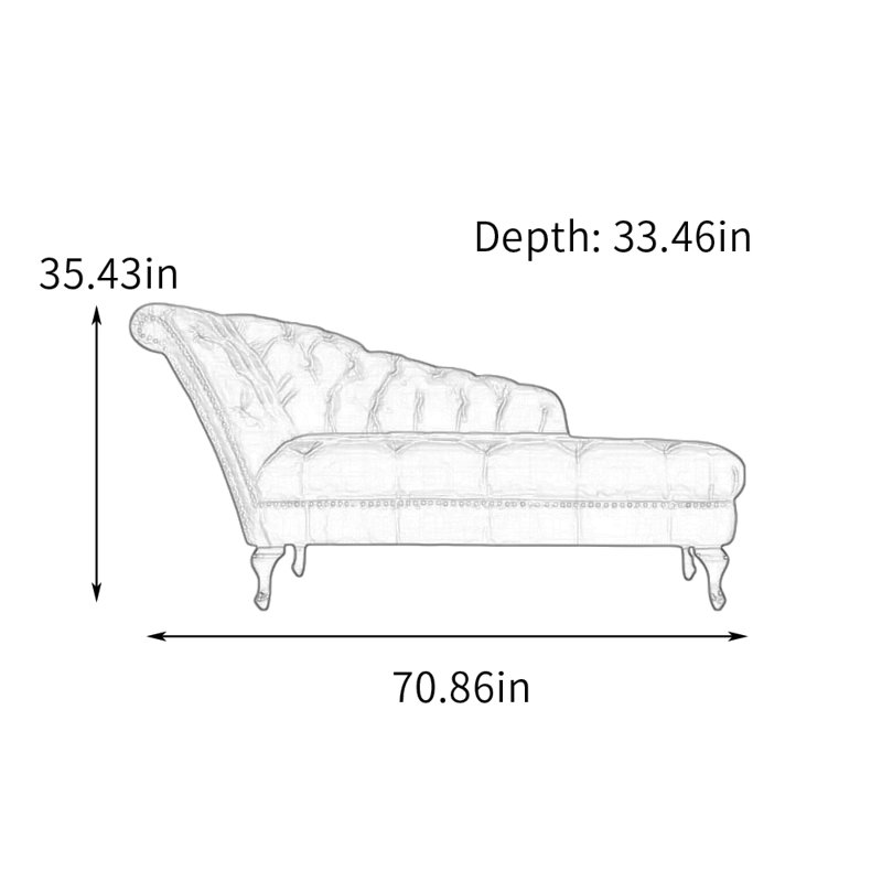 Chaise longue d'intérieur Modern Living, Gris, Orienté à gauche (vu de face)