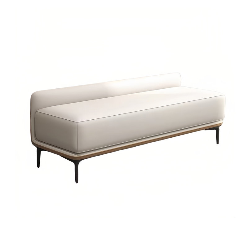 Tabouret de lit italien de luxe, H 19,68 po x l 62,99 po x P 18,11 po, Blanc cassé