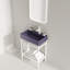 Meuble-lavabo autoportant de 24 po avec lavabo en céramique mauve brillant et tablettes de rangement ouvertes en métal-116332496