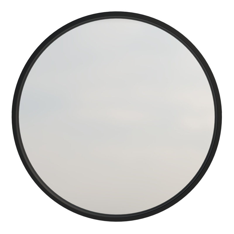 Metal Flat Wall Mirror, Black