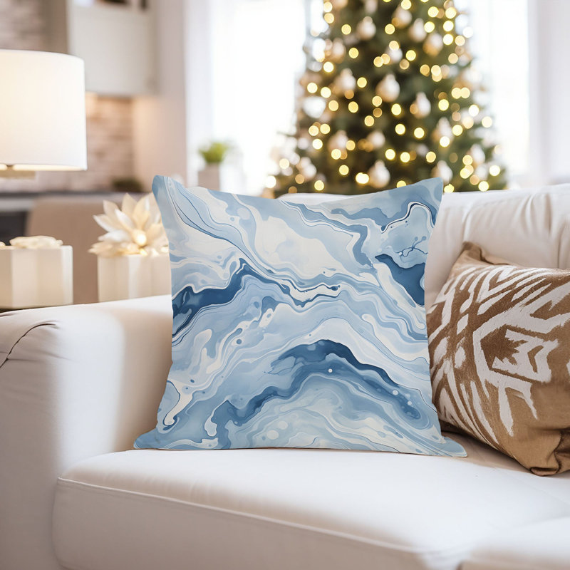 Abstract Blue Crystal Marble Geode I Modern, 20"H x 20"W