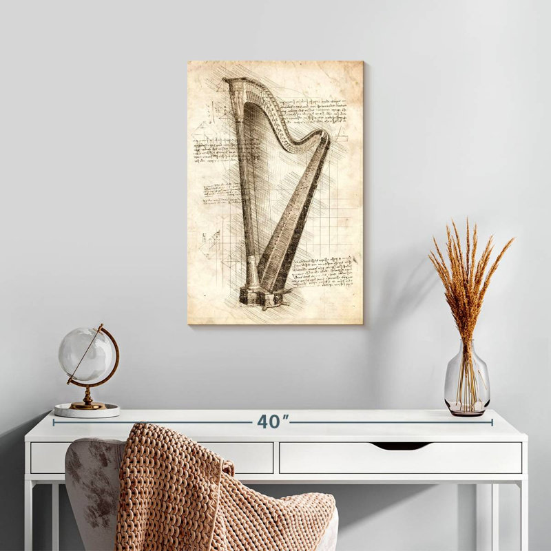 Abarca Old Harp, 24" H x 16" W