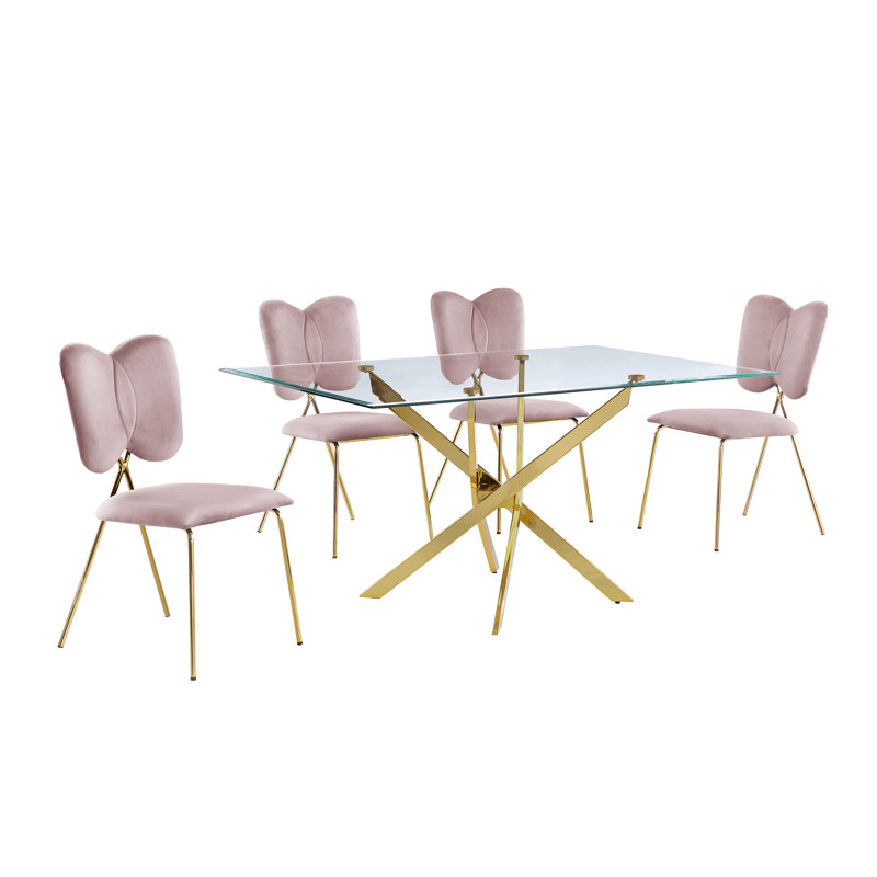 Ensemble repas pour quatre personnes, Rose