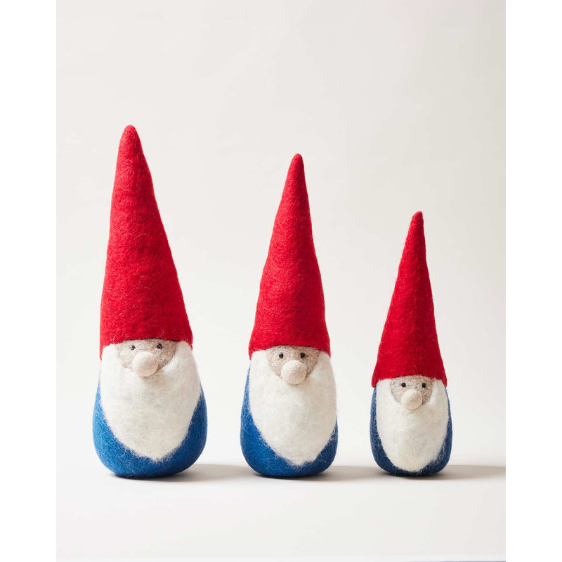 Nordic Felted Gnome, Medium: 12" H X 3.5" (diameter at base)