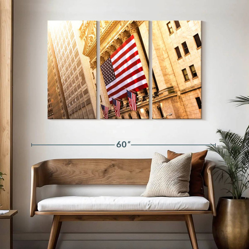 NY Building American Flag, 32" H x 50" W