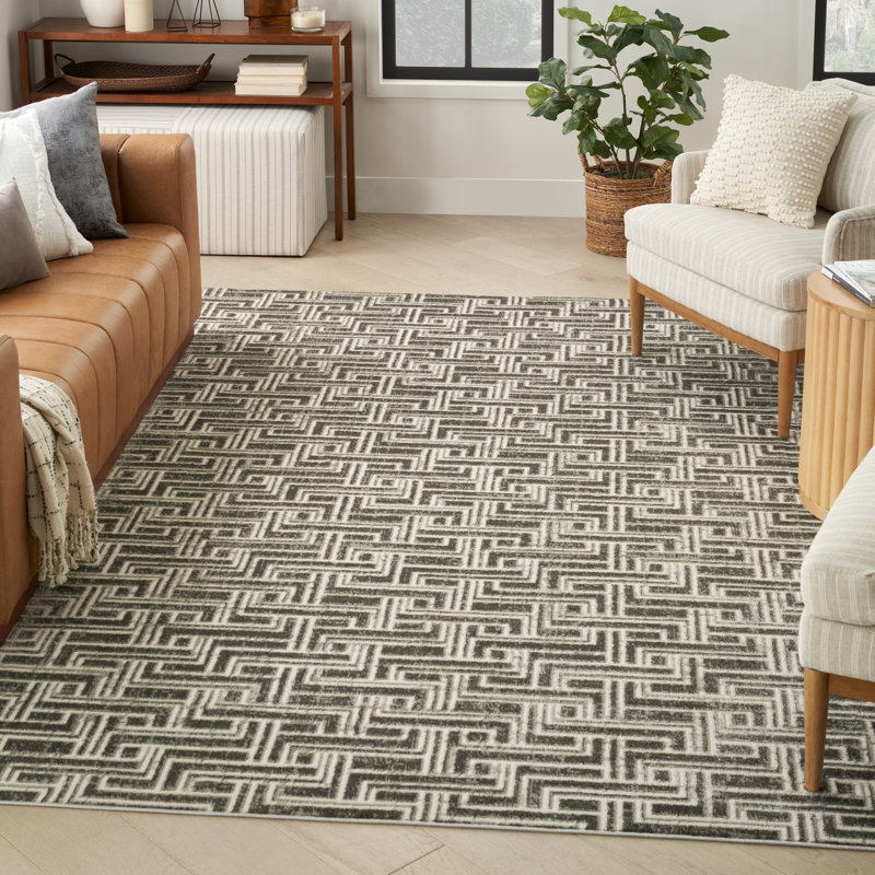 Ermie Geometric Indoor Rug, Rectangle 9' x 12'