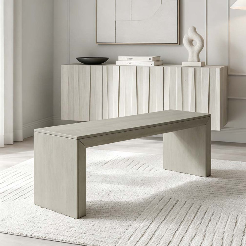Banc de salle à manger en bois, 48inch, Grey+Taupe