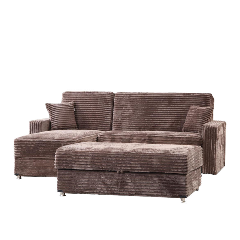 Monet Soft Sofa Chaise, Brown Corduroy