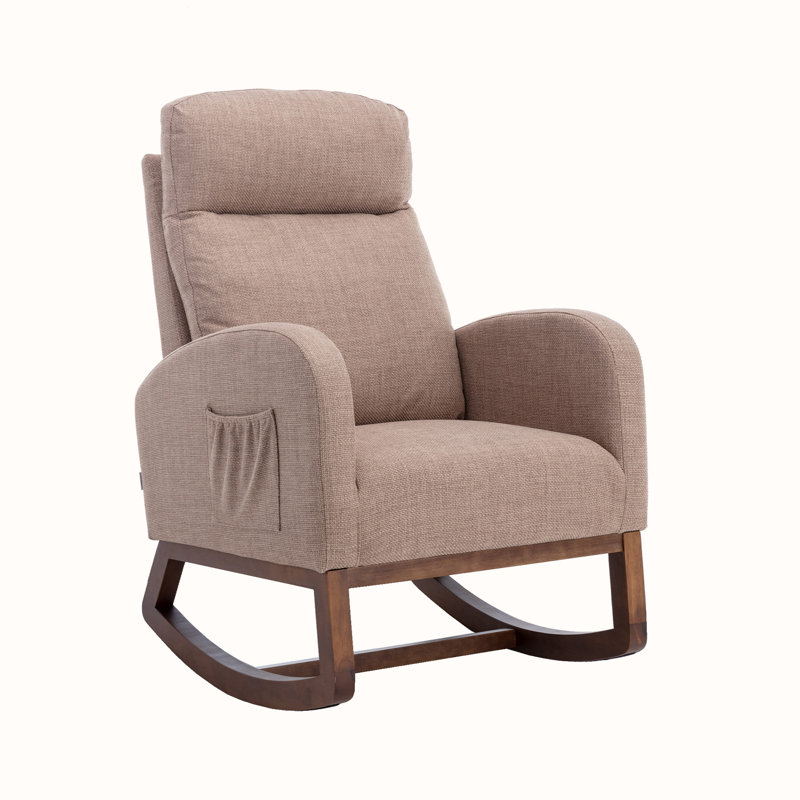 Chaise berçante rembourrée Modern Soft Arm, Chameau