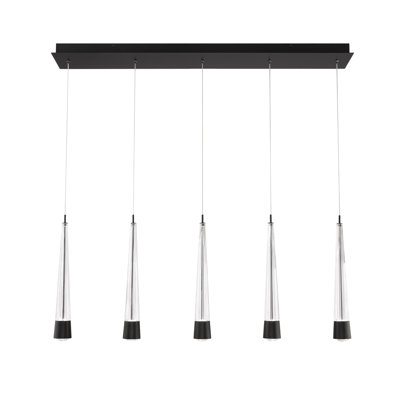 Luminaire suspendu linéaire à 5 lumières Quill