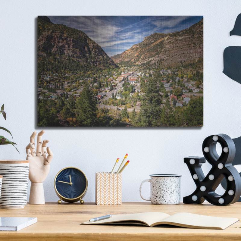 «Ouray Colorado» par Rick Berk, art mural en métal, H 12 po x l 16 po