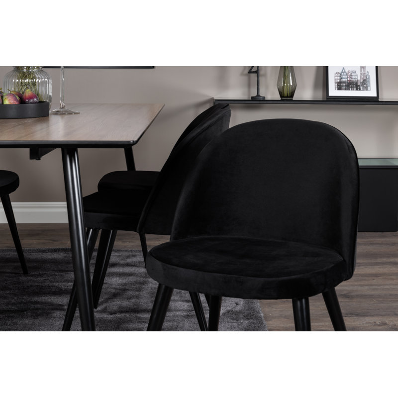 Gammons 6 - Person Dining Set, Nature, Black