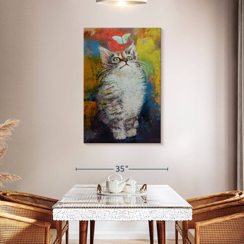 Brampt Kitten And Butterfly, 45" H x 30" W