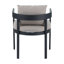 Chaise de salle à manger en aluminium, cadre gris foncé avec coussin beige, ensemble de 2-696714266