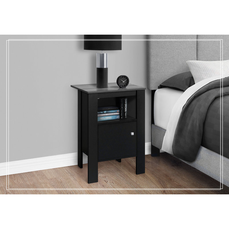 Accent Table, Side, End, Nightstand, Lamp, Storage, Living Room, Bedroom, Laminate, Transitional, Black