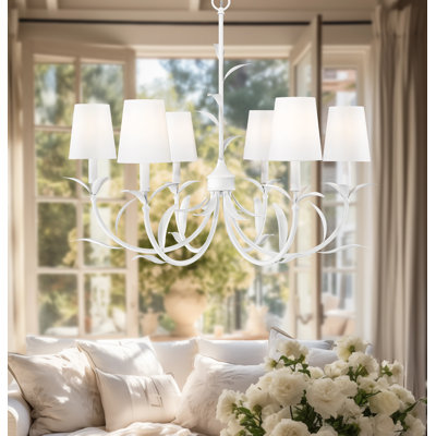 Parra Textured White 6 Light Chandelier
