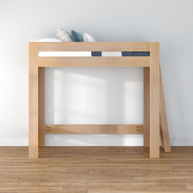 Lit mezzanine simple avec échelle olympique XL, Naturel en relief