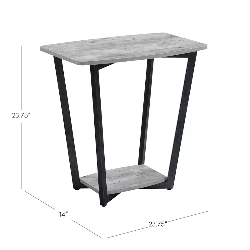 Asyra End Table, Birch/Slate Gray