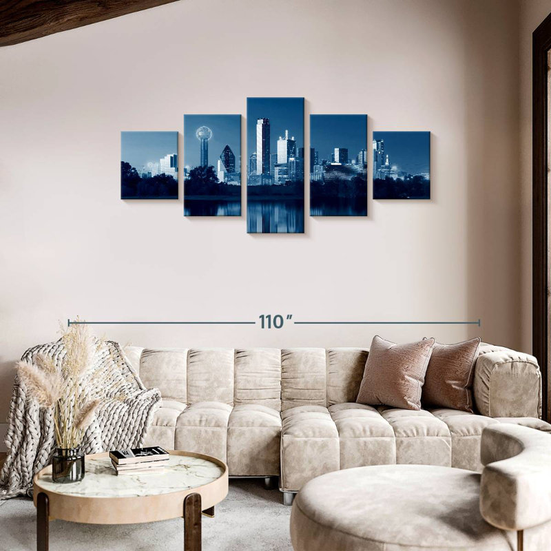  'Dallas Skyline Reflection, 36" H x 80" W