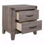 Brownish In Grey Finish 1Pc Nightstand Melamine Laminate 2X Drawers Dark Metal Hardware Bed Side Table