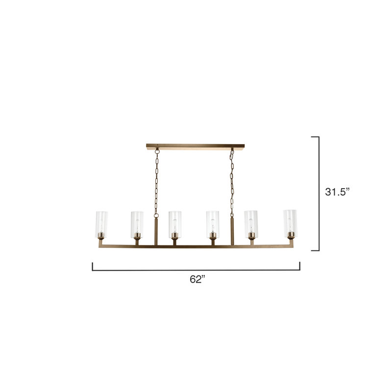 6 - Light Pendant, Antique Brass