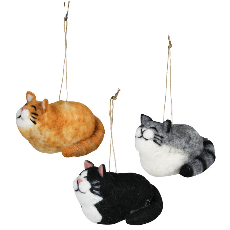 Ornements de chat, feutre, ensemble / 3