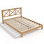 Lit plateforme Garen Mid-Century avec structure en bambou et tête de lit en X-126137653-126137652