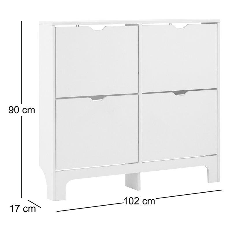 8 Pair Flip Down Shoe Storage, White