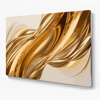 Gradient Abstract 69 Beige Metal Wall Art